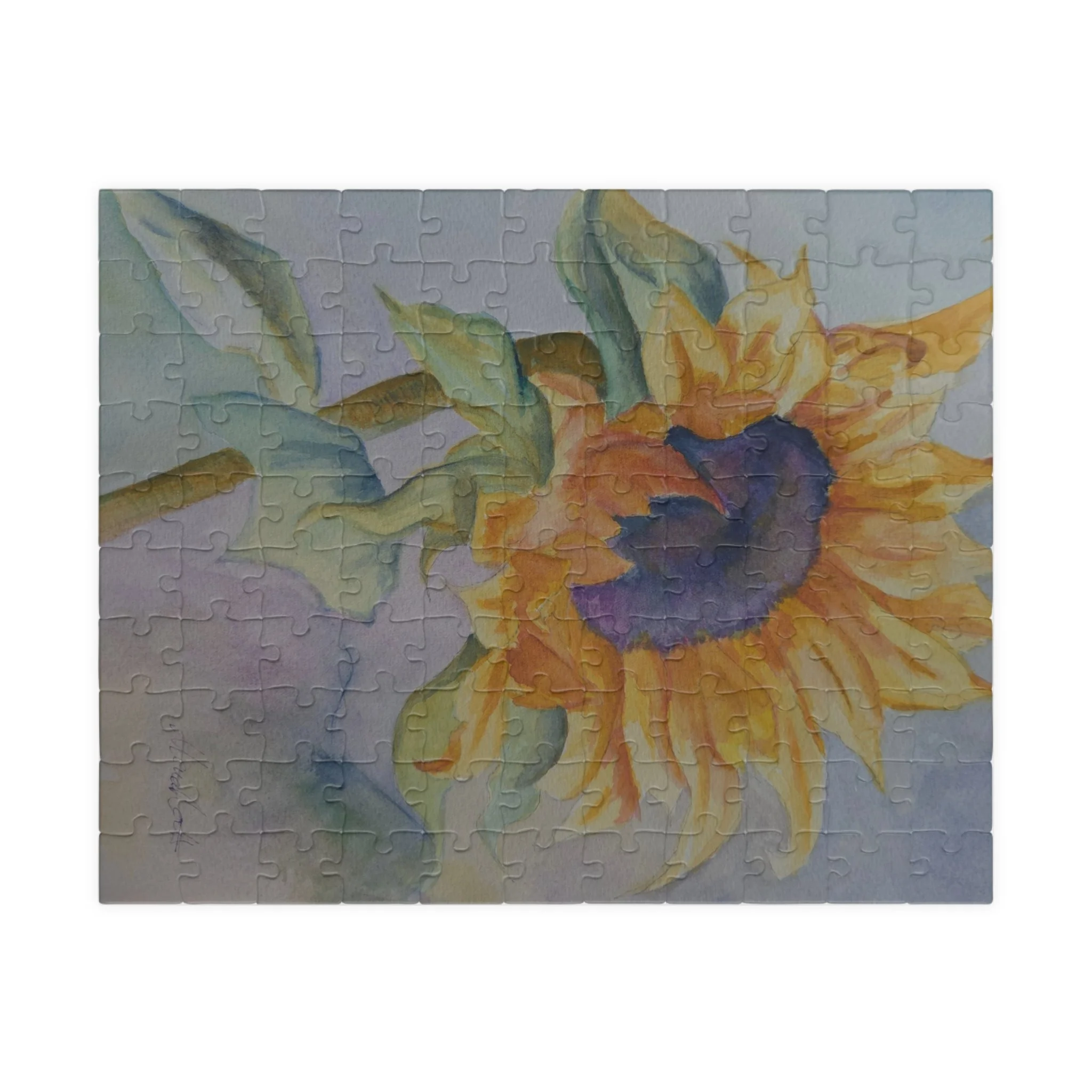 Sunflower Watercolor Jigsaw Puzzle — Floral Art Puzzle (110/252/520/1014 pcs)