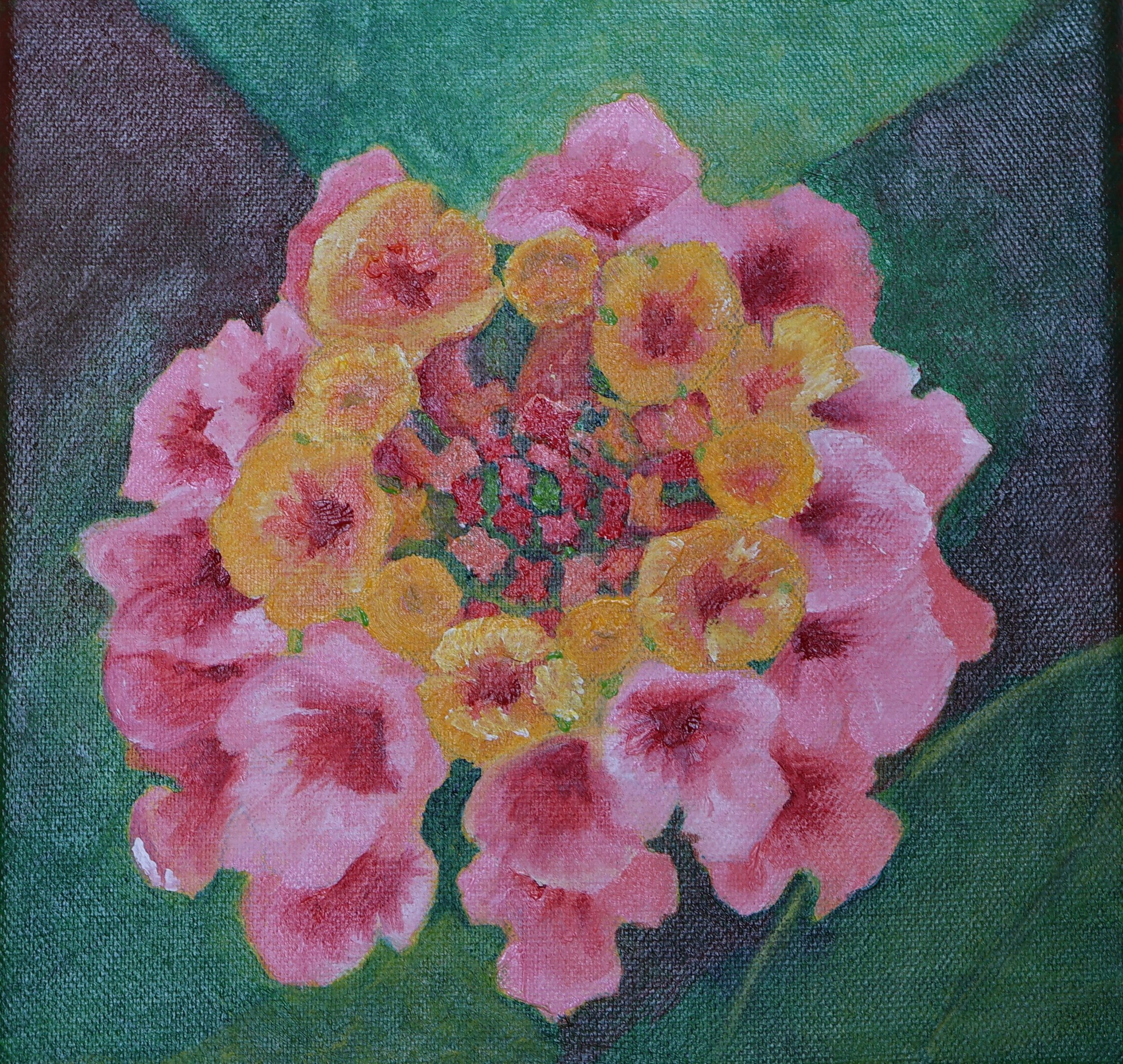 Lantana Bloom- Original Acrylic - 8x8