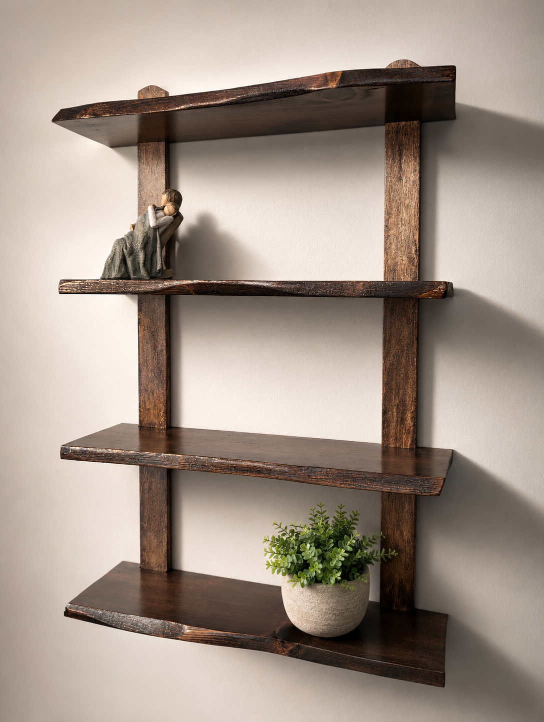 Wooden wall shelf