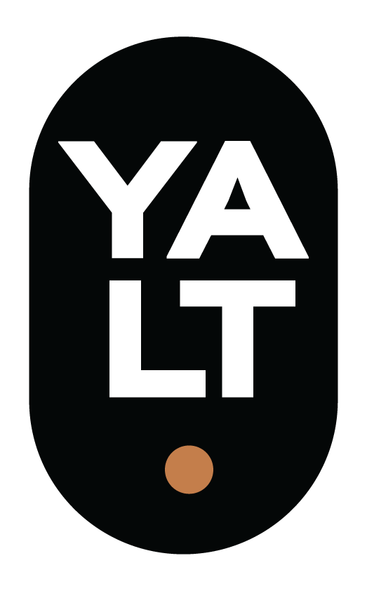 Stylized illustration of a pill with the words 'Y A L T' inside and a small brown circle at the bottom.