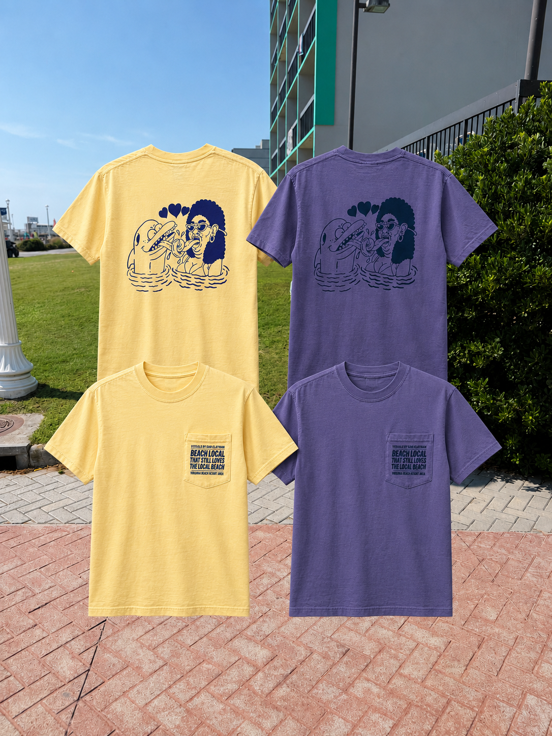 beach local pocket tee
