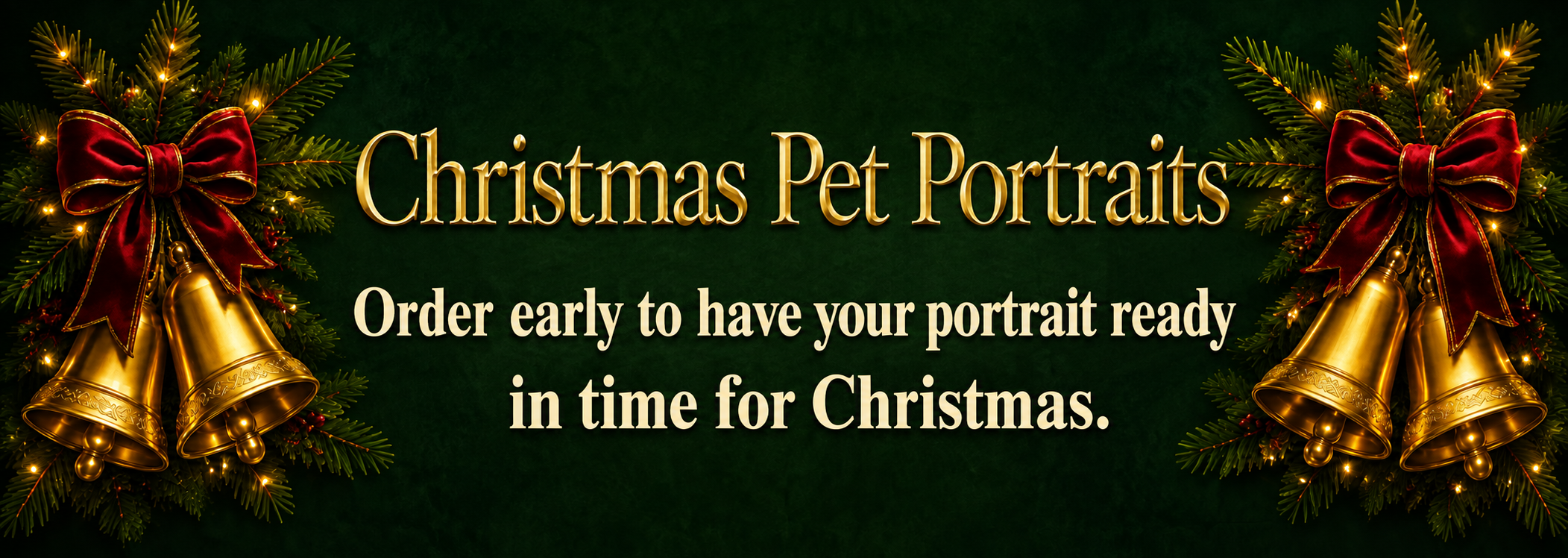 Christmas pet portraits hand-painted in oil by Oil by Kyle. Order early for Christmas delivery.