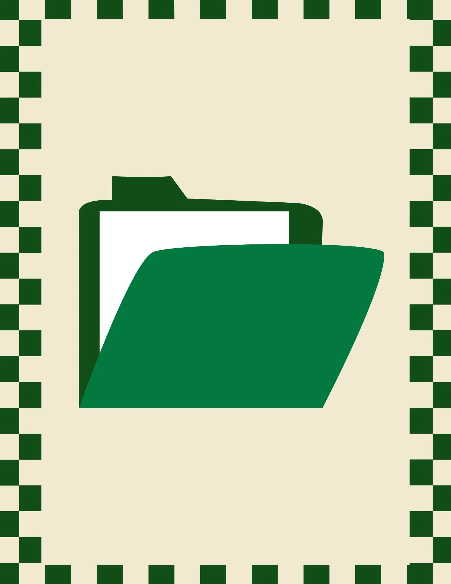 A illustration of a file folder on a beige background