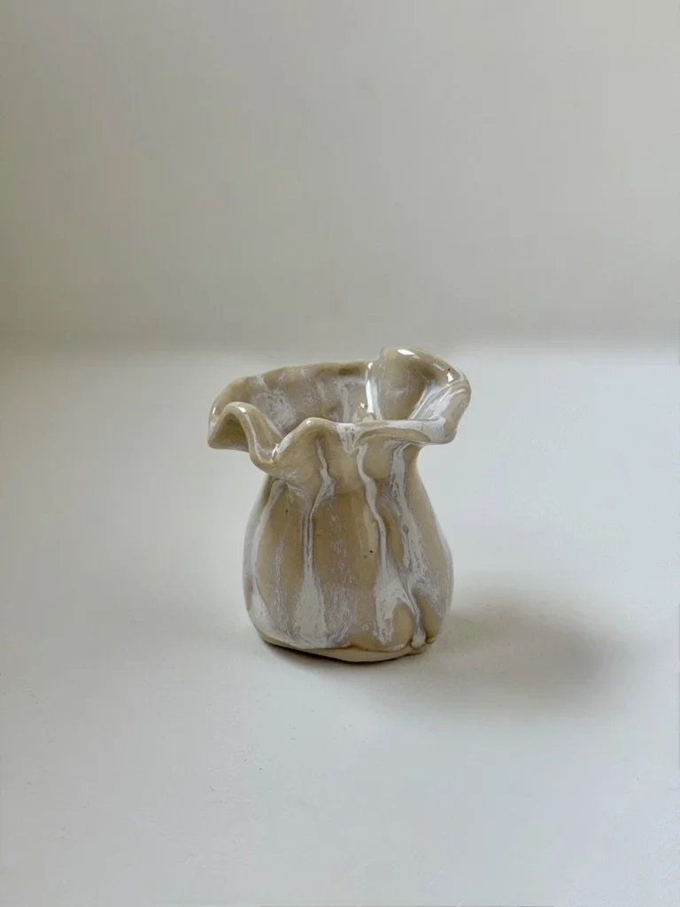 Ruffle Bud Vase — Pearl