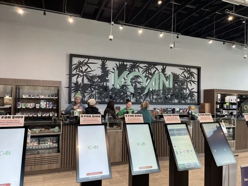 KOAN retail store interior in Hagerstown with custom service counter, product displays and self-service kiosks.