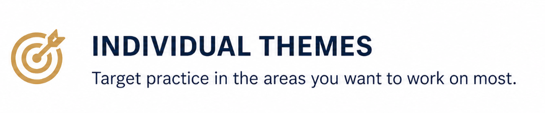 Individual Themes — targeted Luxembourgish Sproochentest practice.