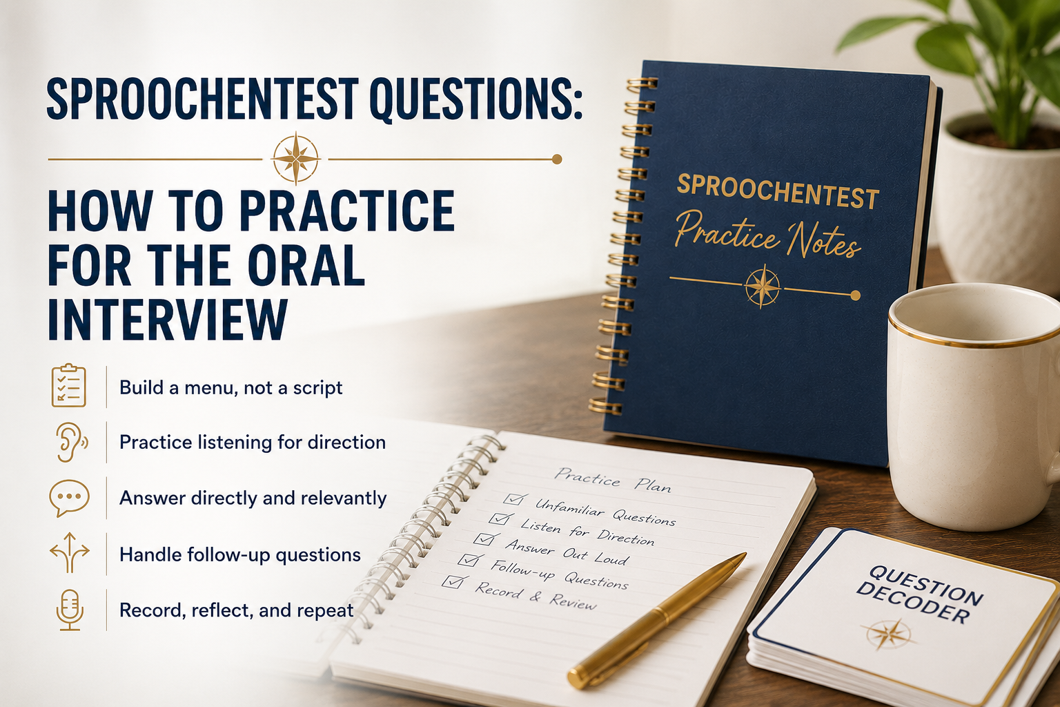 Sproochentest oral interview practice guide with tips for structured speaking practice.