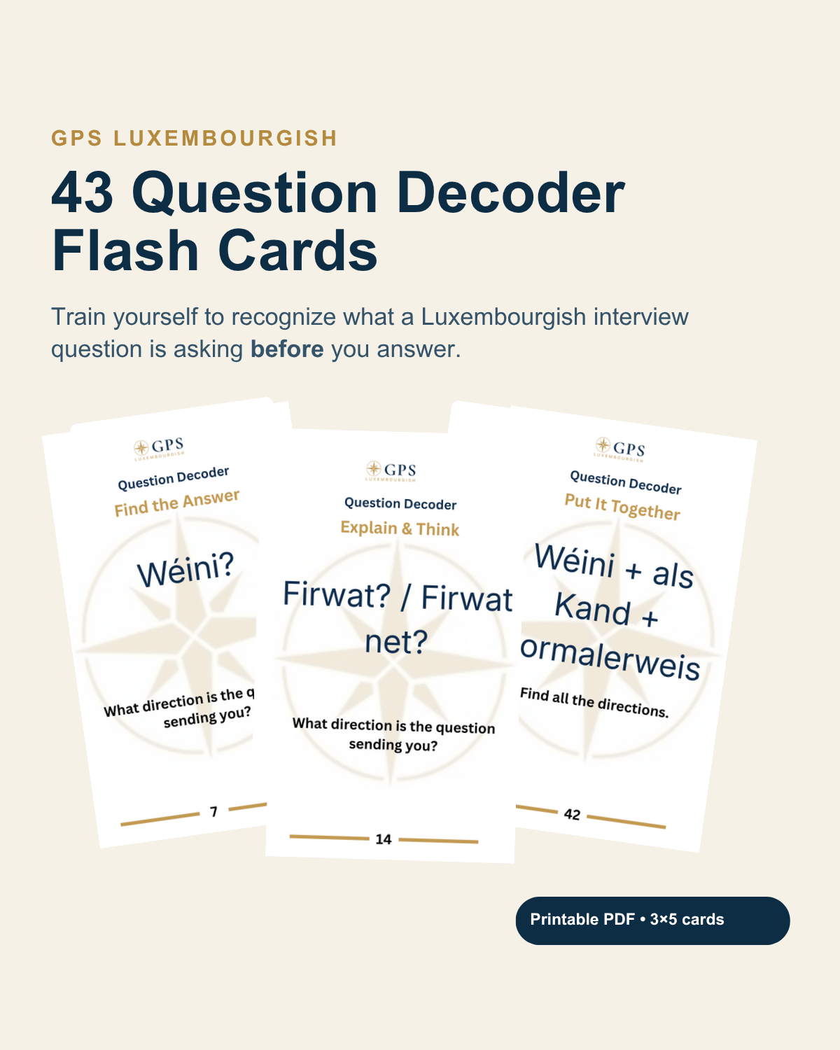 Question Decoder Flash Cards