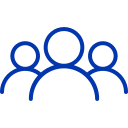 Silhouette of three people standing together