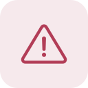 Warning icon with an exclamation mark inside a triangle