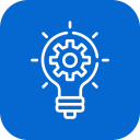 Lightbulb icon on a red background