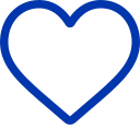 Magnified outline of a heart in dark blue