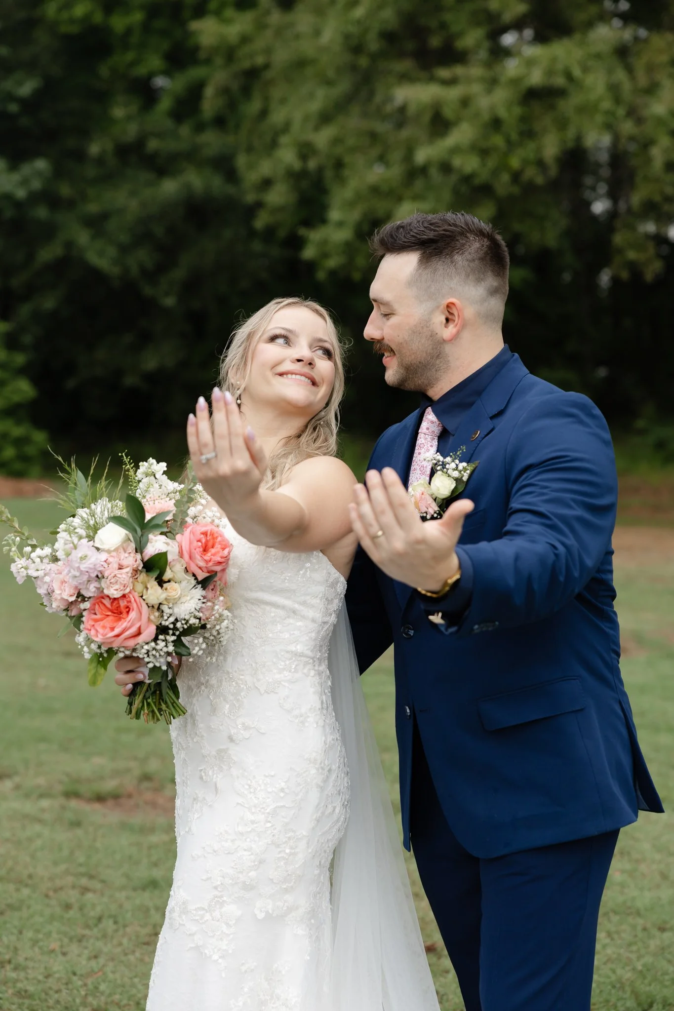 Newlyweds celebrating with family after their intimate wedding at The Hartwood