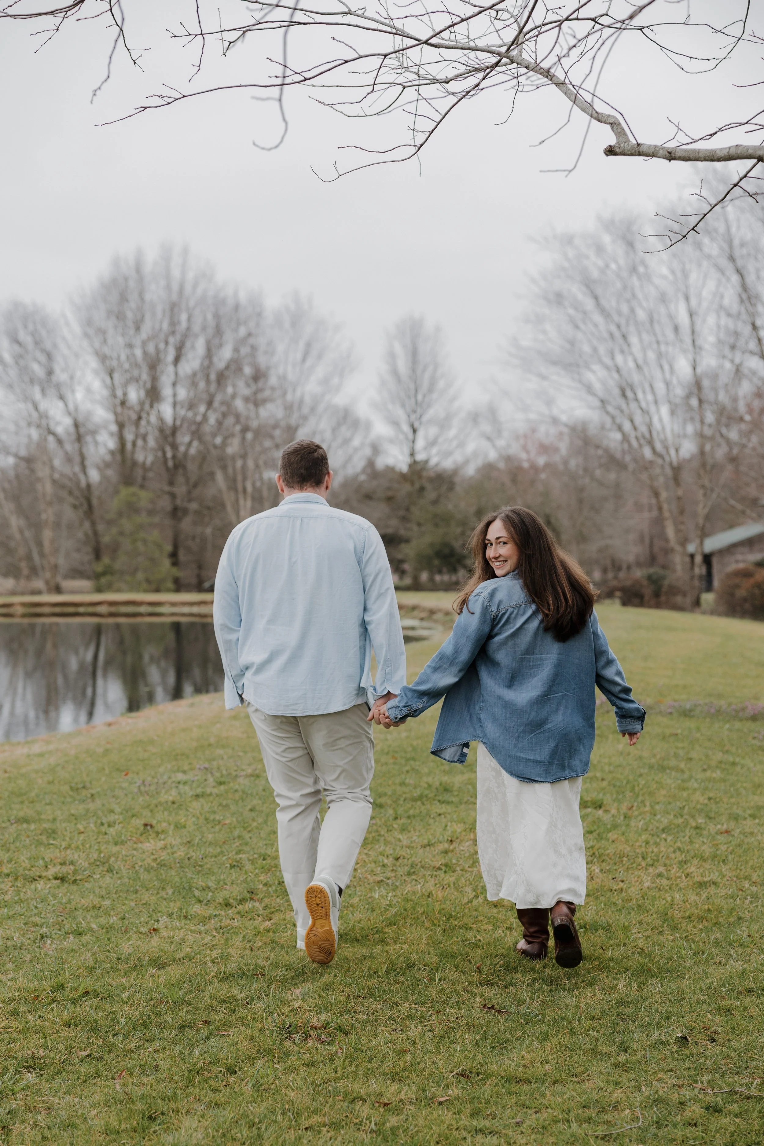 Documentary-style engagement photography at Morning Glory Farm in Charlotte, North Carolina