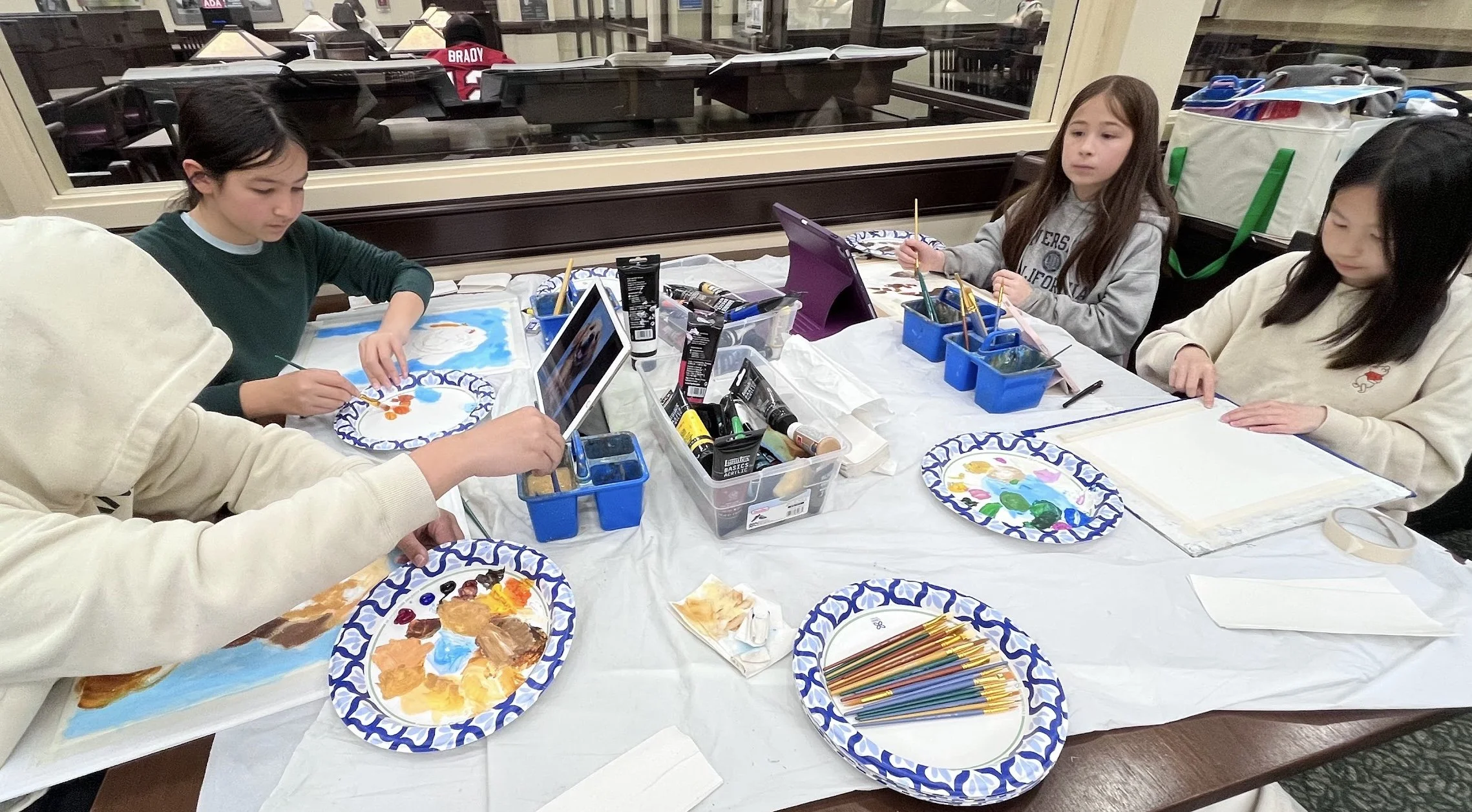 Middle school age art class