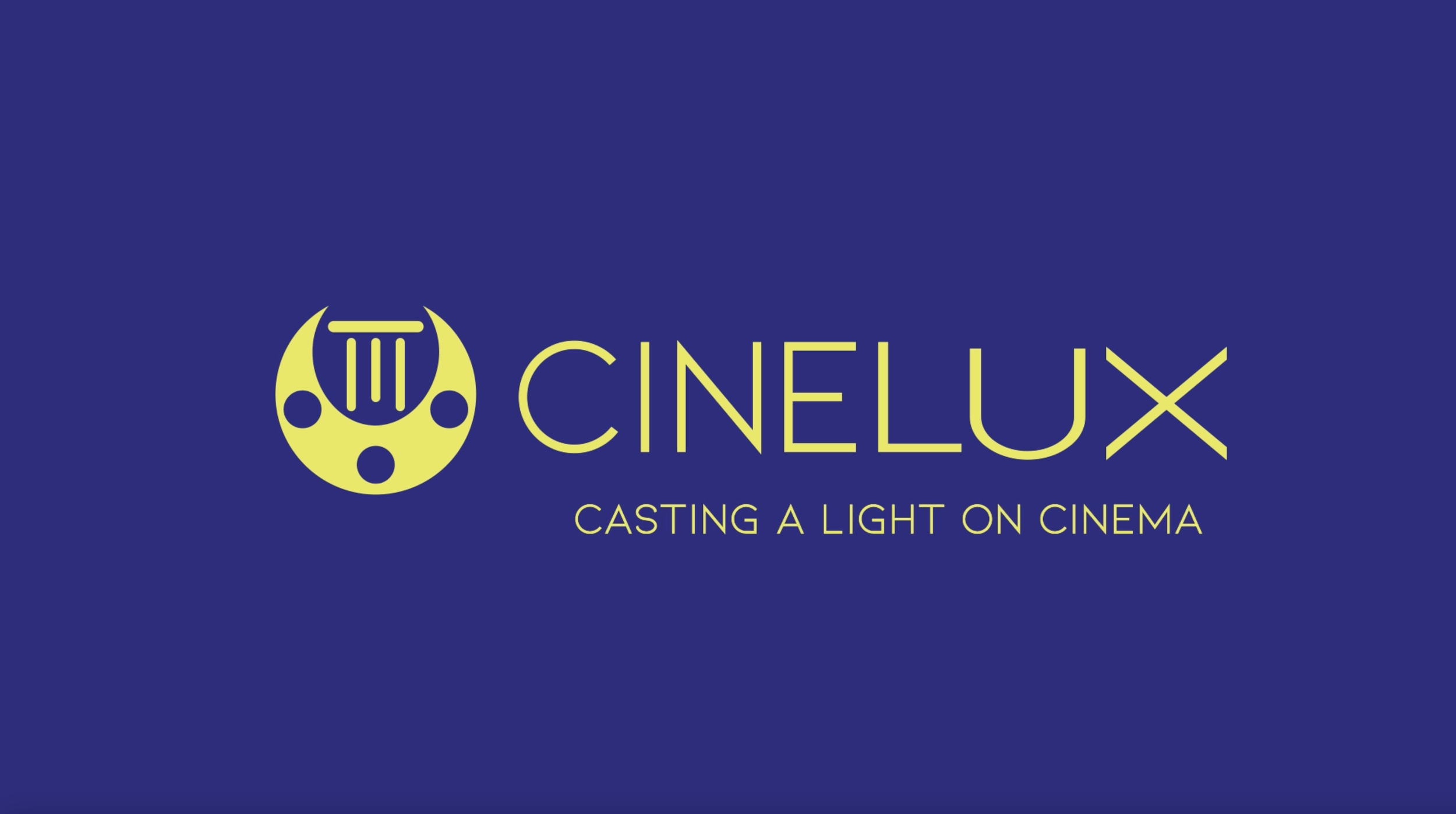 Cinelux logo with a stylized film reel and the tagline 'Casting a Light on Cinema' on a dark blue background.