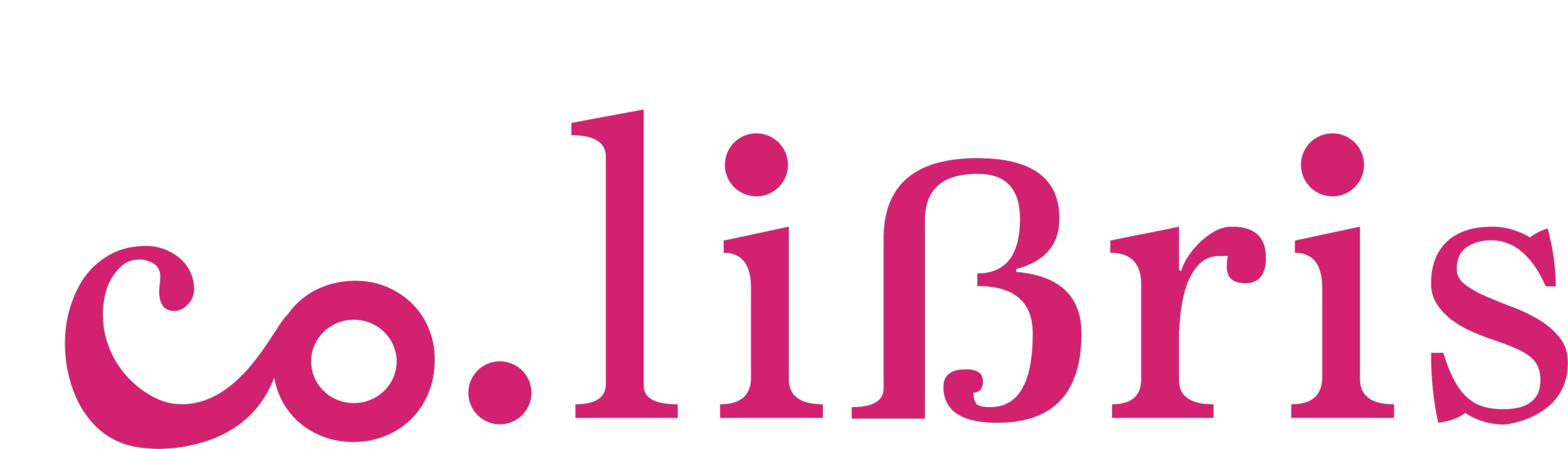 The word 'co.libris' written in pink text on a black background.