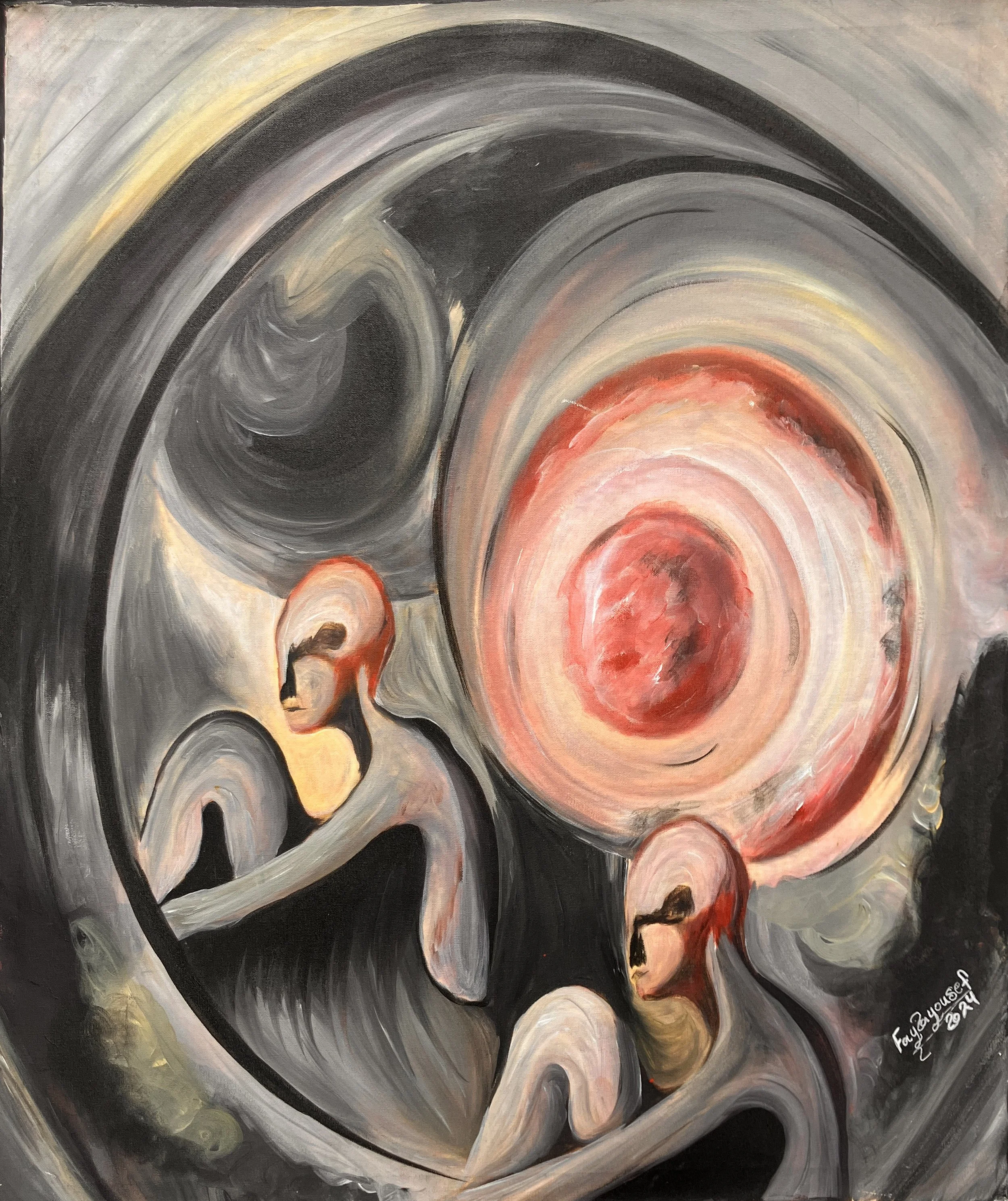 The Painting of the confusion of the men of Gaza in the spiral of blood, loss and confusion