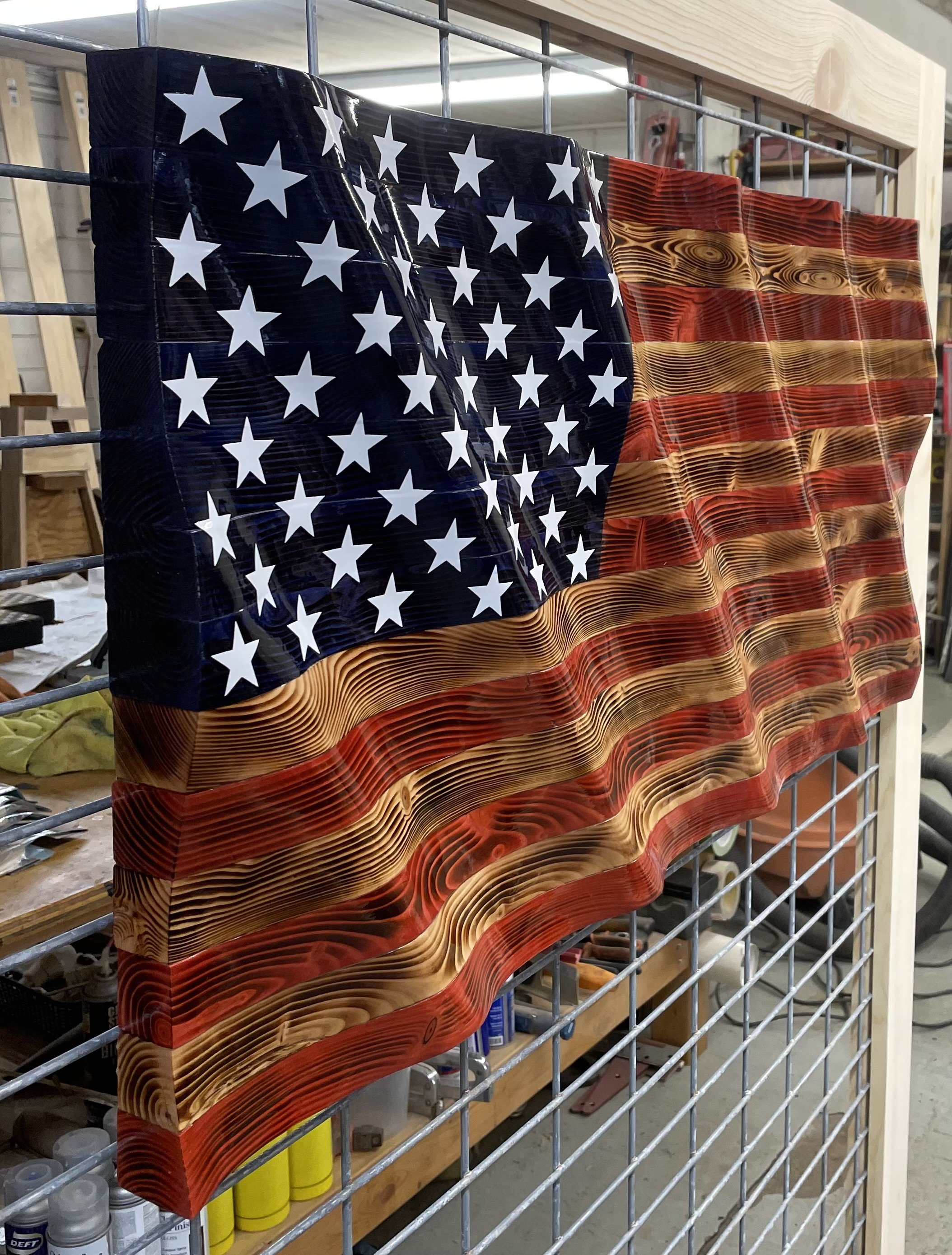 Wooden American Flag