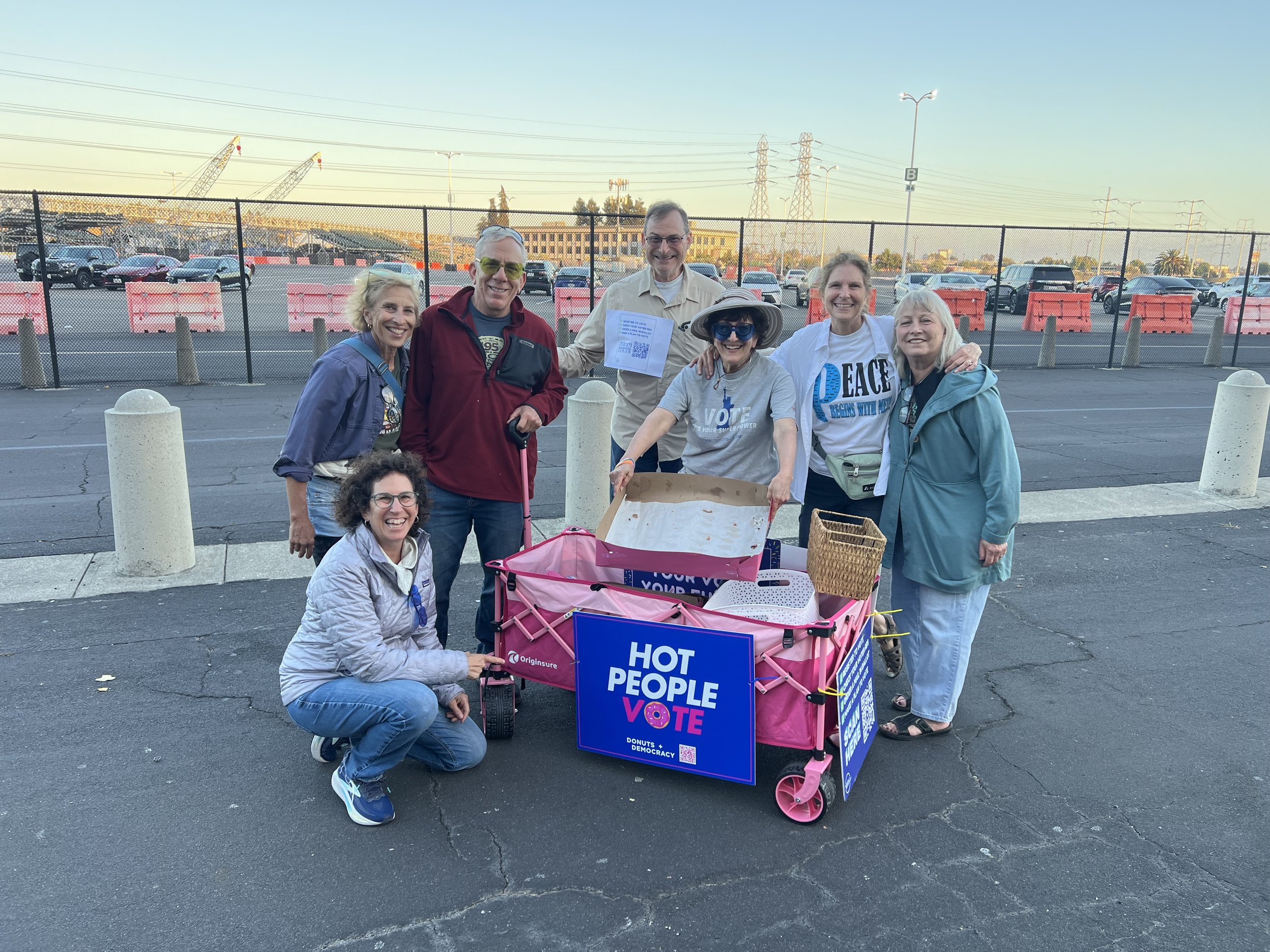 Seven people after a donut wagon event