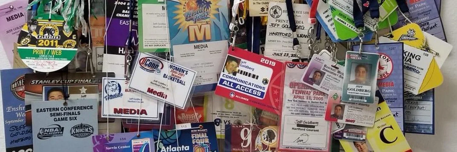 Twenty-five years of press credentials — NBA Finals, Stanley Cup, UConn Women's Basketball, Final Four, Fenway Park, and more
