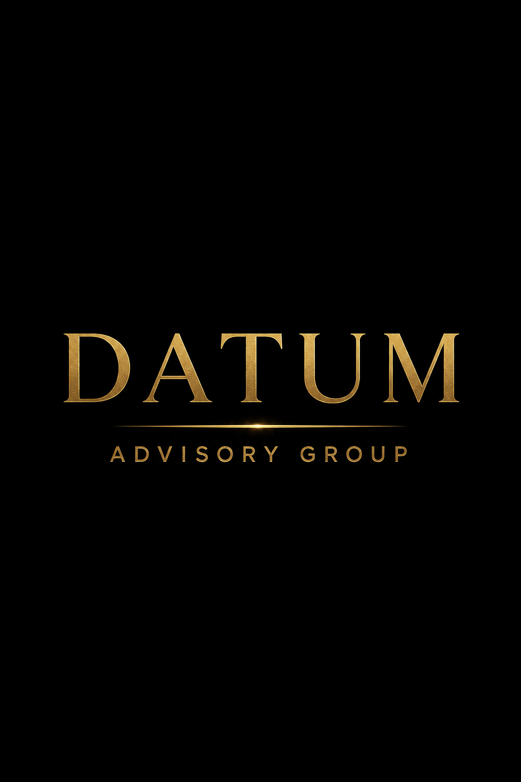 Black background with gold text displaying the words 'DATUM' and 'ADVISORY GROUP' in a sleek, modern font.