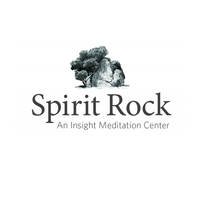 Logo for Spirit Rock, an Insight Meditation Center, featuring a tree and rock illustration.