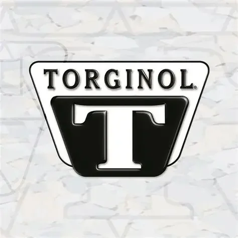 Torginol logo with a black and white design, featuring a large black 'T' in the center and the brand name above it.