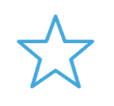 Outline of a blue star.