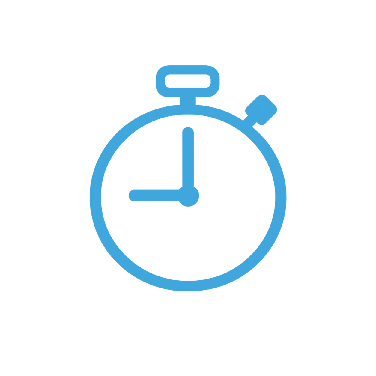 Blue stopwatch icon with the time showing 3:00.