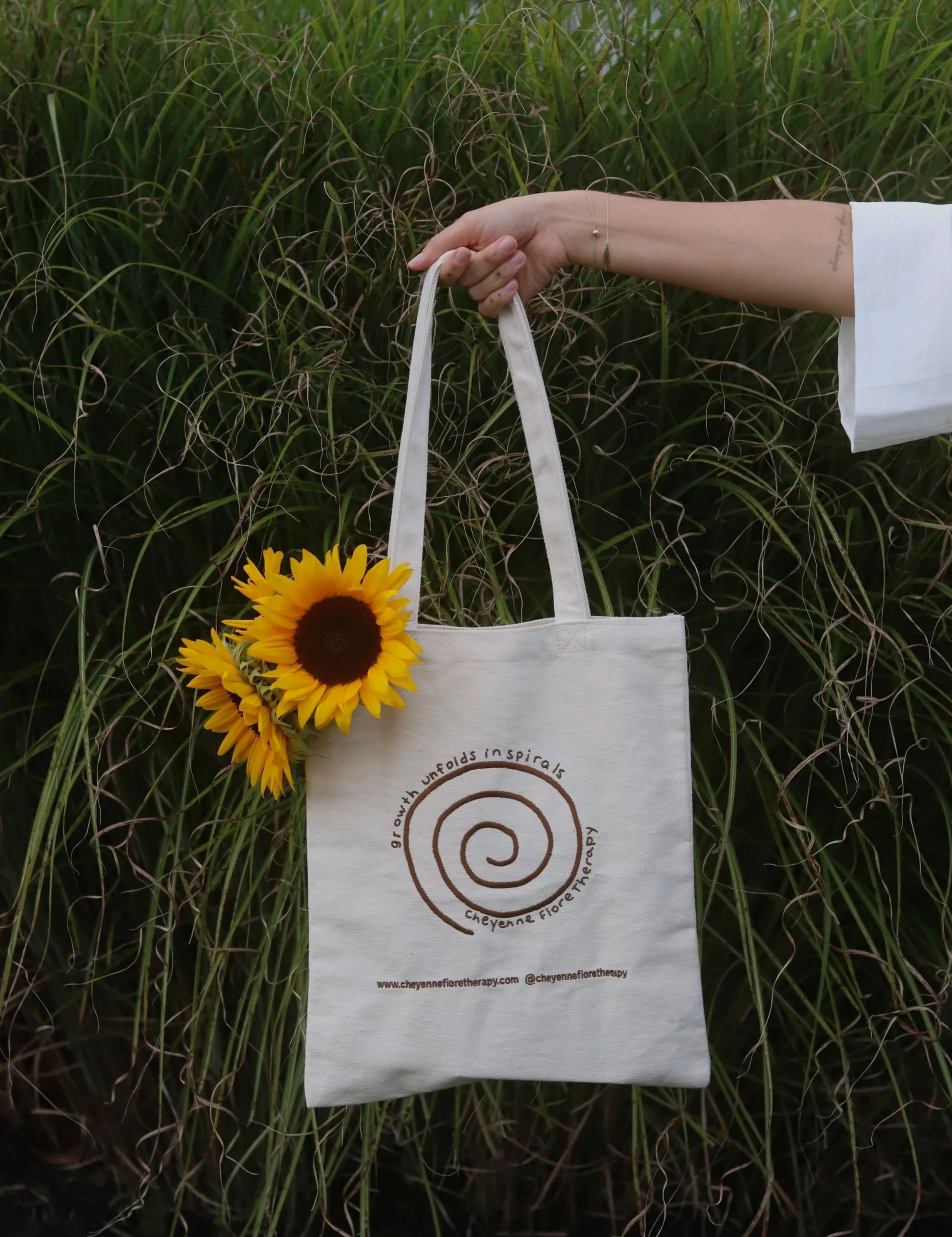 growth spirals tote bag
