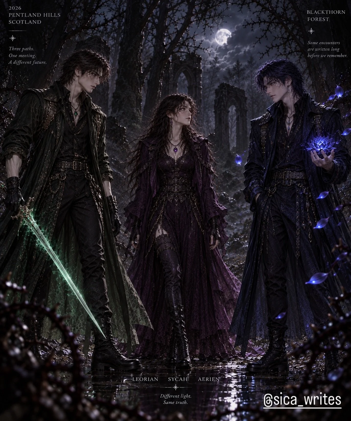 Leorian,Sycah,Aerien | Pentland Hills , Scotland 2026 #elarion #fantasyfiction #fantasyauthor #writer