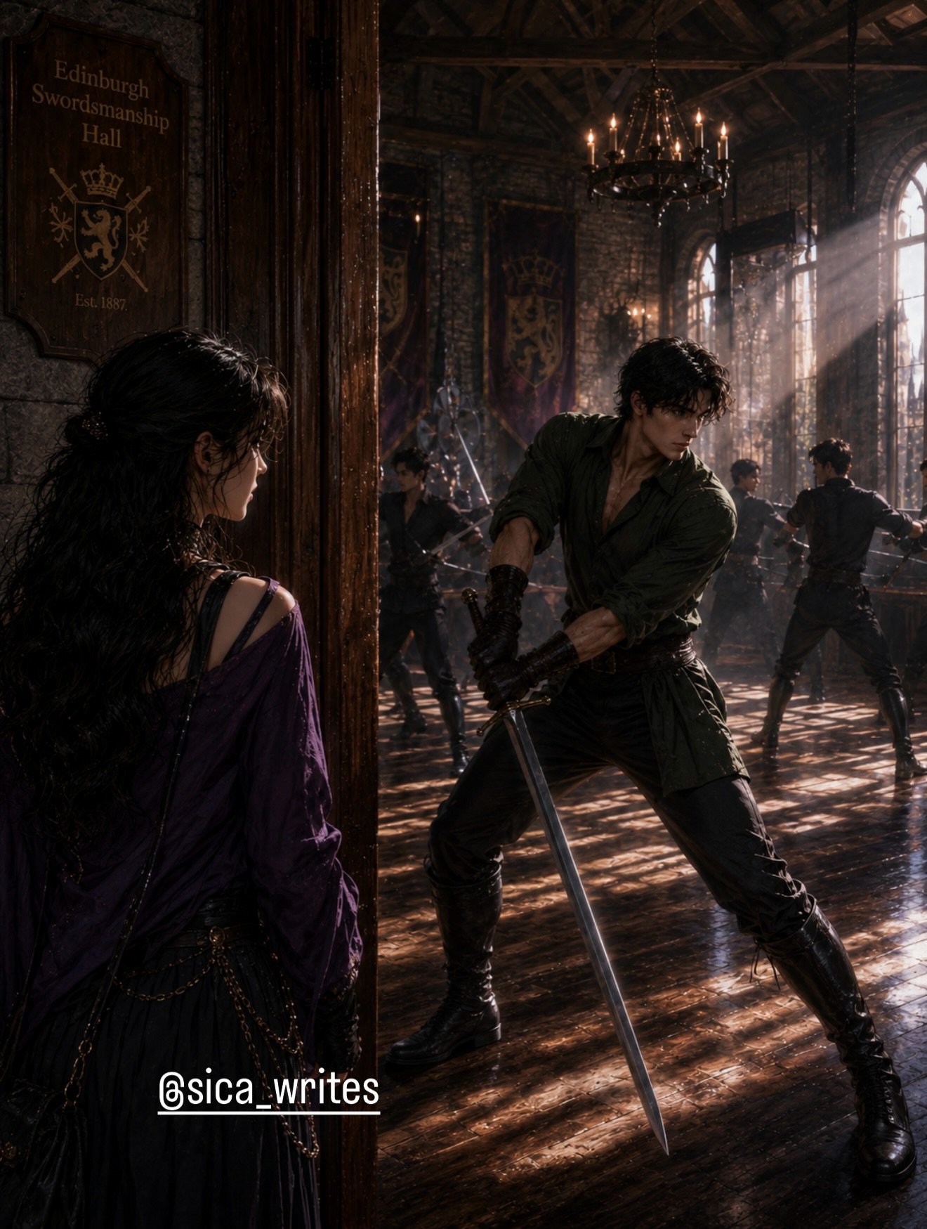 🥀🗡️Sycah &amp; Leorian | I never expected you to pick up a sword in this lifetime and become one of the greatest swordsmen. | Swordsmanship Hall, Edinburgh, Scotland 2026 #elarion #swordsman #romance #fantasyfiction