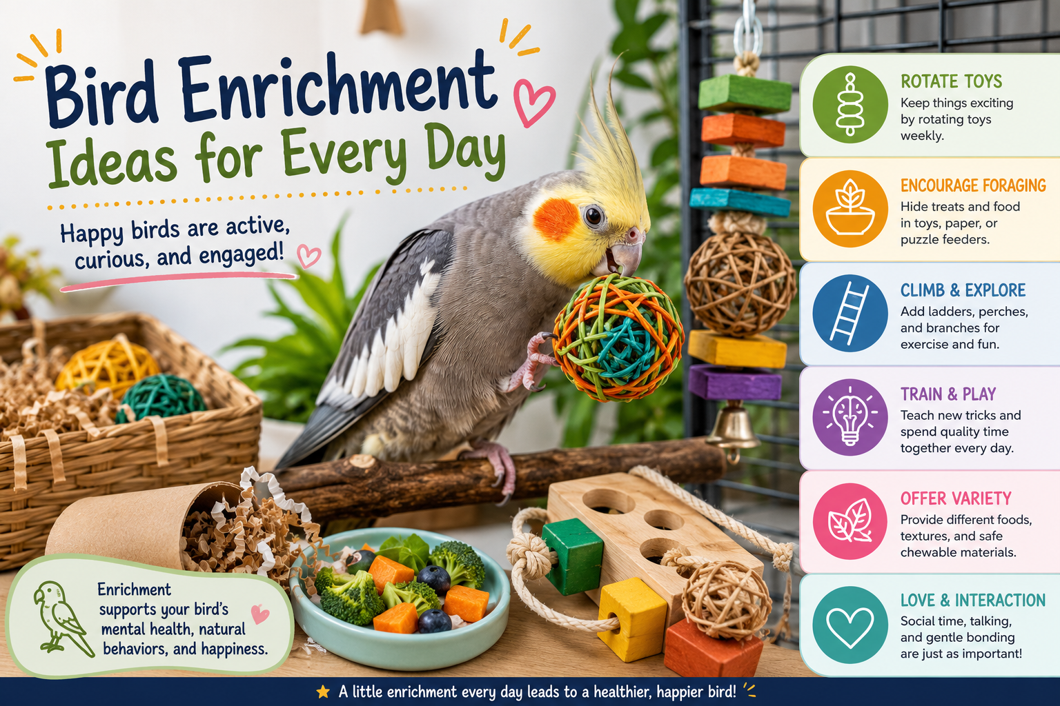 Bird Enrichment Ideas for Every Day