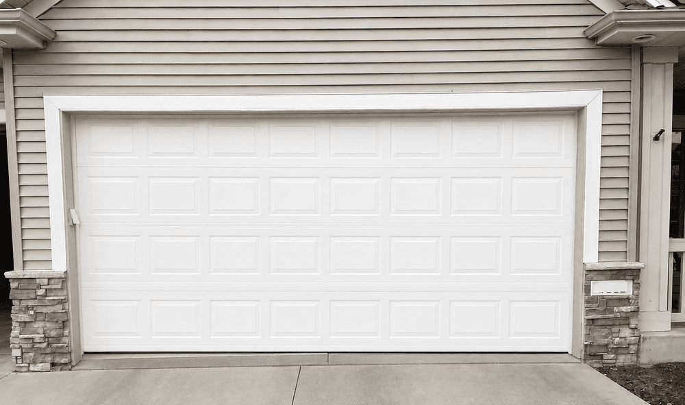 Garage door properly aligned after maintenance service in Kansas City