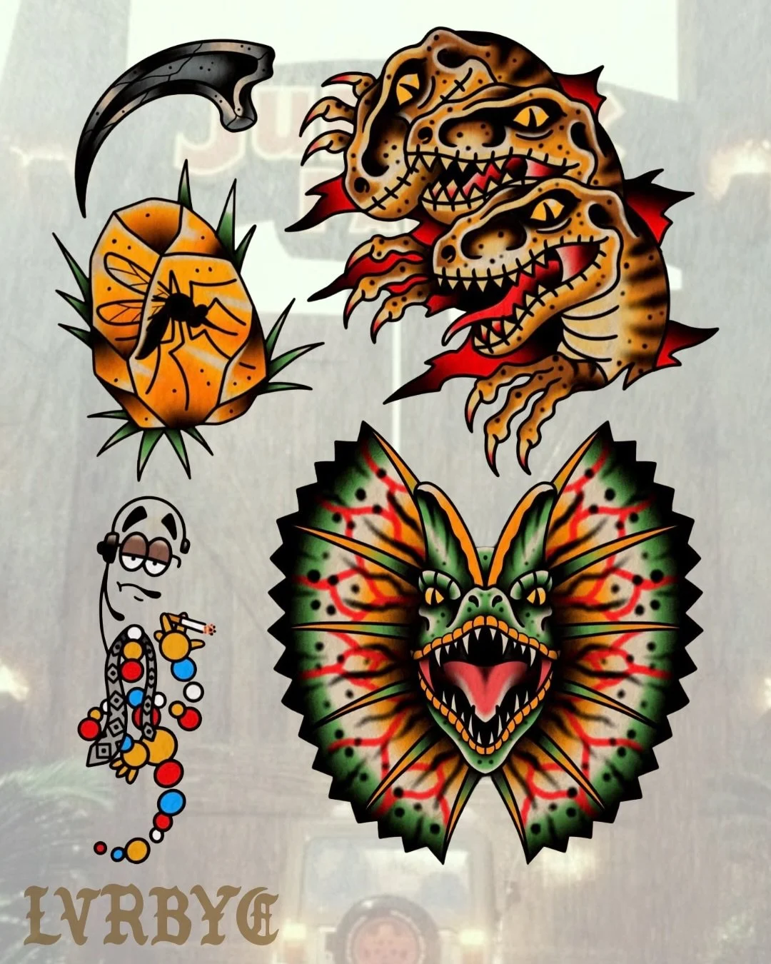 Jurassic park flash drop by @lvrbyc feat Pharoah&rsquo;s Raptors - contact him directly or fill the enquiry form linked in our bio
📍Oracle Tattoo, Brisbane - Nundah 

#brisbanetattooartist #jurassicparktattoo #tattooideas #tattoobrisbane #popculture