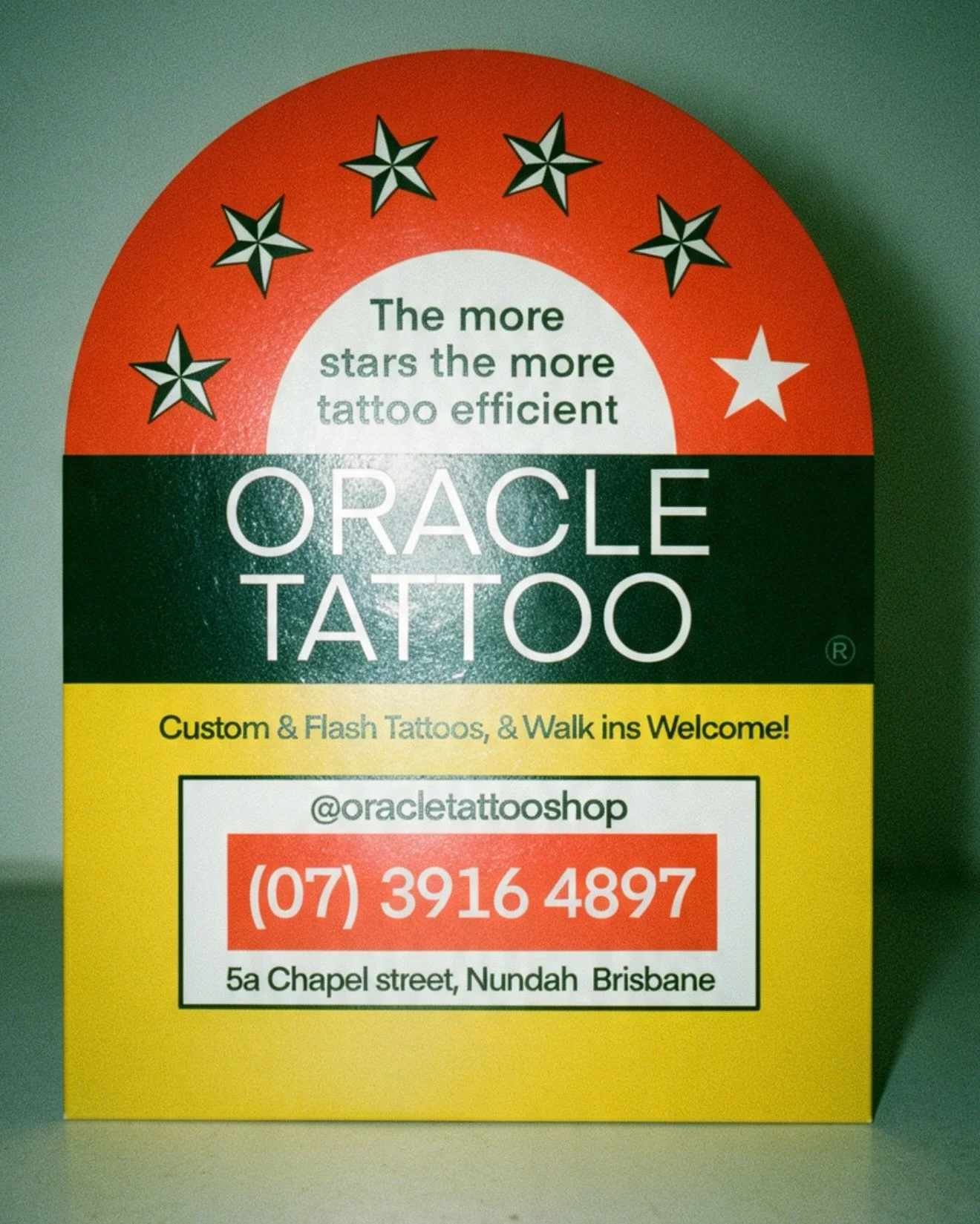 New @oracletattooshop stickers and magnets coming this week! Swipe for Tatts &amp; available designs - see tags for artists. Fill in the enquiry form linked in our bio to book or contact tattooers directly. Walk ins always welcome! 

📍Oracle Tattoo,