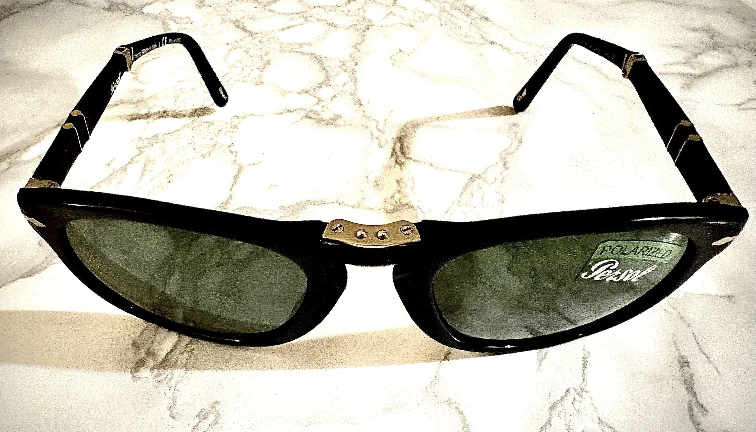 Persol 714 Black Polarised Folding Sunglasses