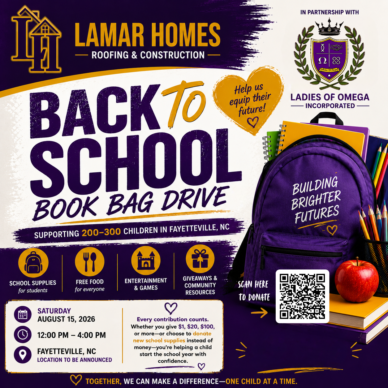 Lamar Homes Annual Back To School Drive