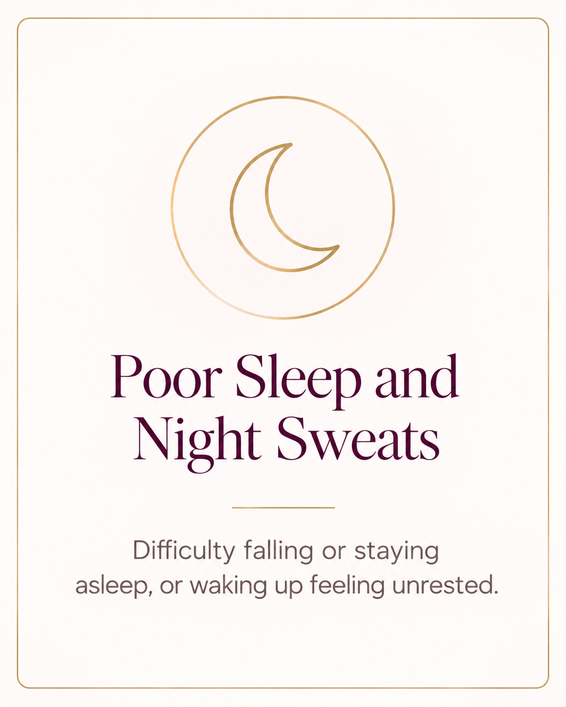 moon symbolizing poor sleep and night sweats