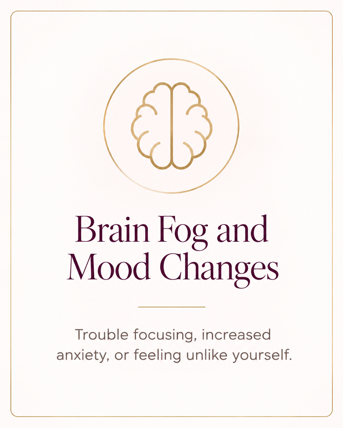 infographic with brain symbol representing brain fog and mood changes