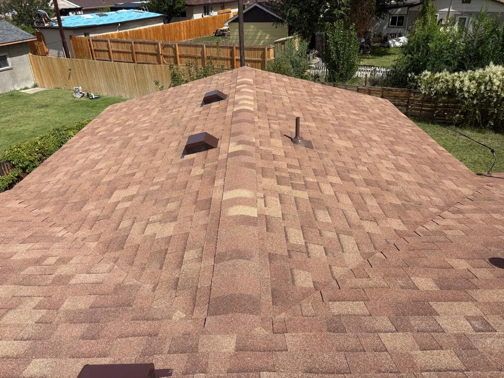Newly installed shingle roof