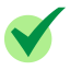 A green checkmark inside a circle.