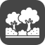 Tree with cloud-shaped foliage amidst clouds and stars in a night sky