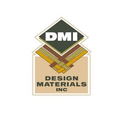 Logo of DMI Design Materials Inc with geometric shapes and bold text.