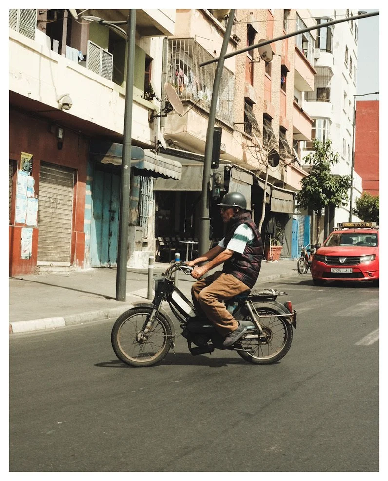 A Good LIfe is Mostly Coming Home, Morocco (Man on Motorcycle), 2025
