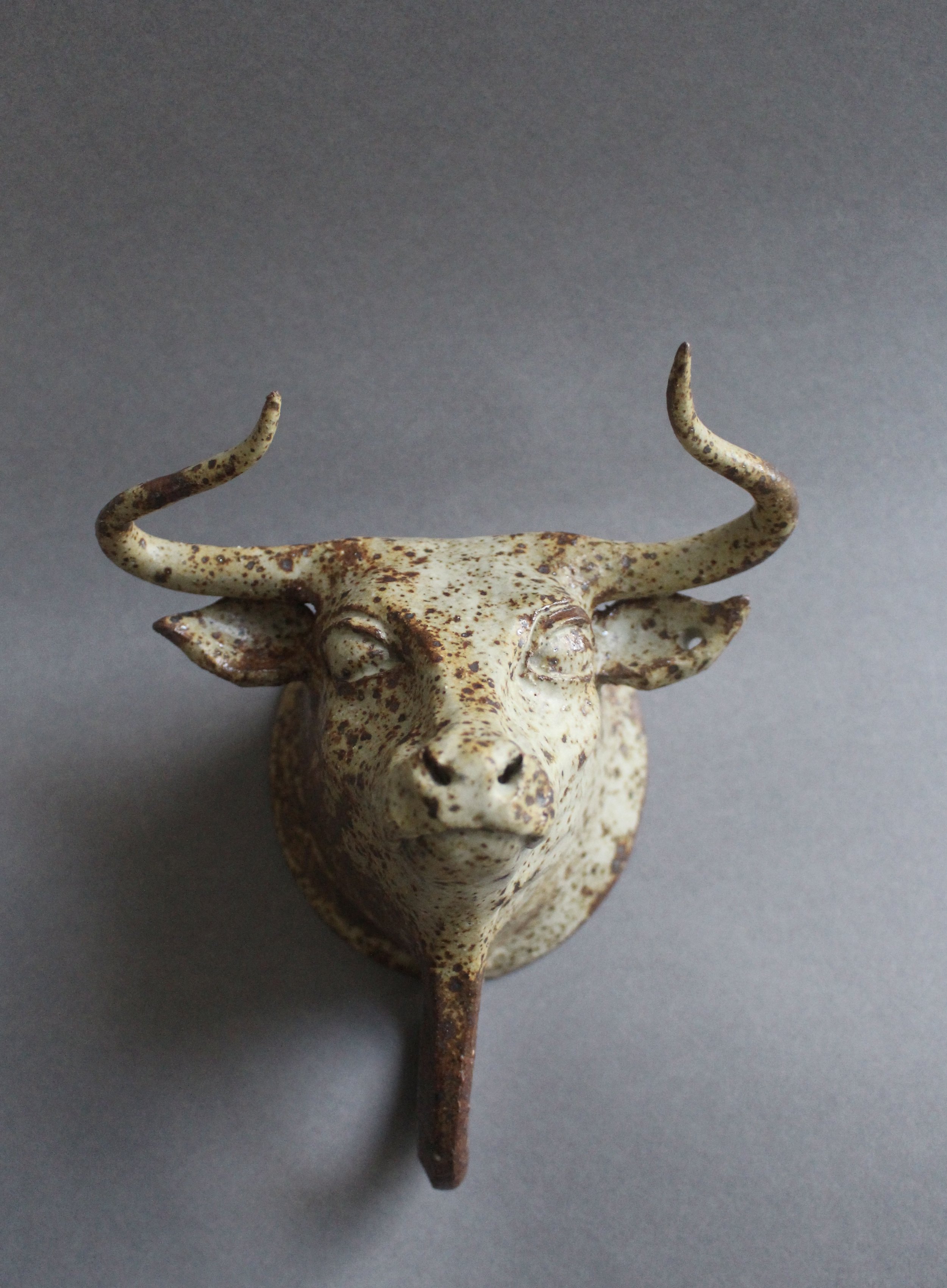 Handmade sculptural pottery bull mug made in Melbourne by emerging ceramic artist Anna Fox