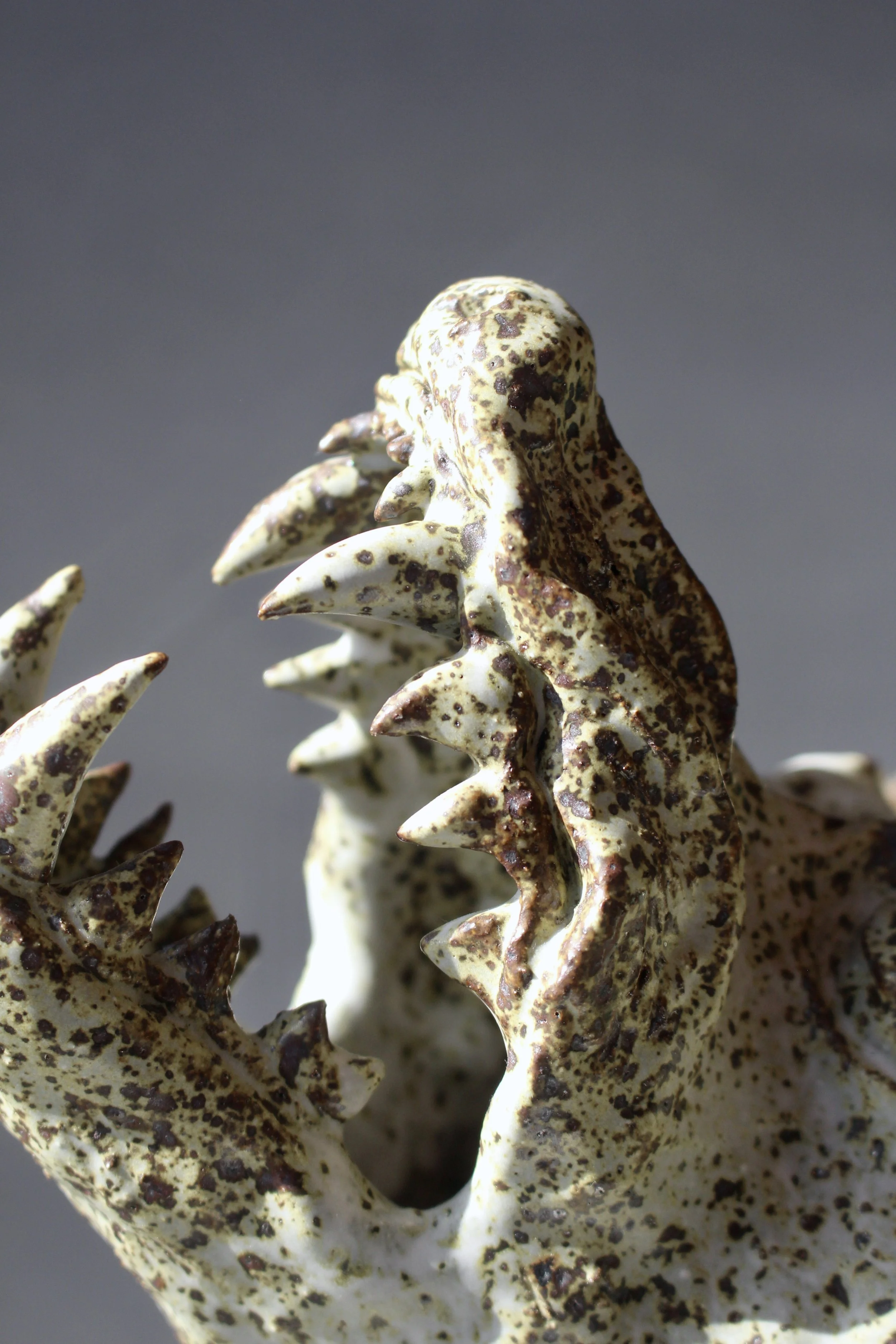 Hand built sculptural ceramic vase made by emerging ceramic artist Anna Fox