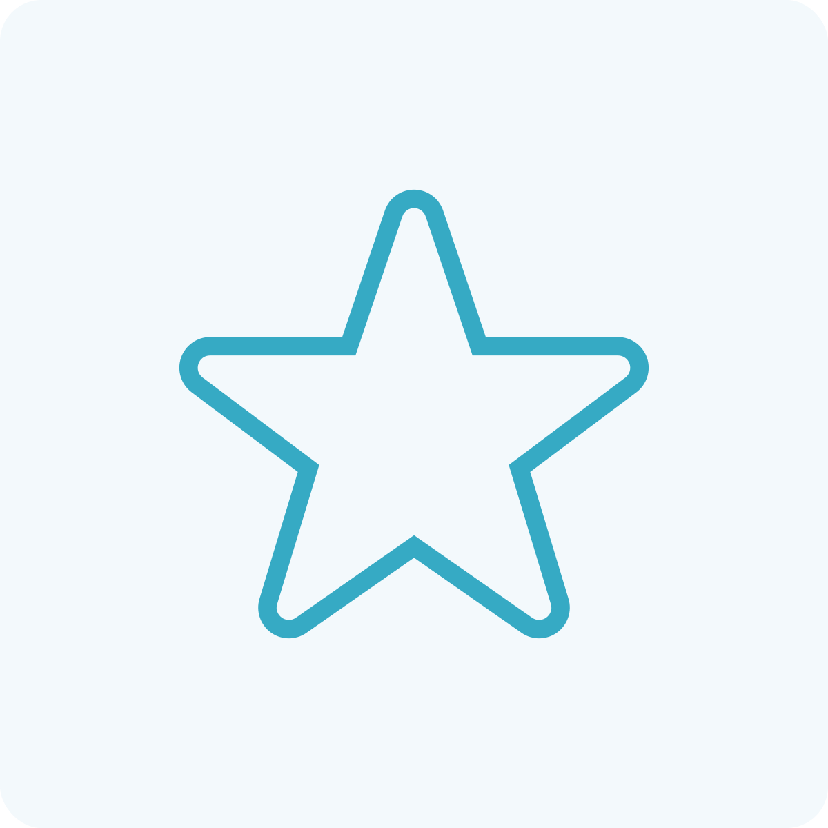 Estrella de contorno azul sobre fondo gris claro