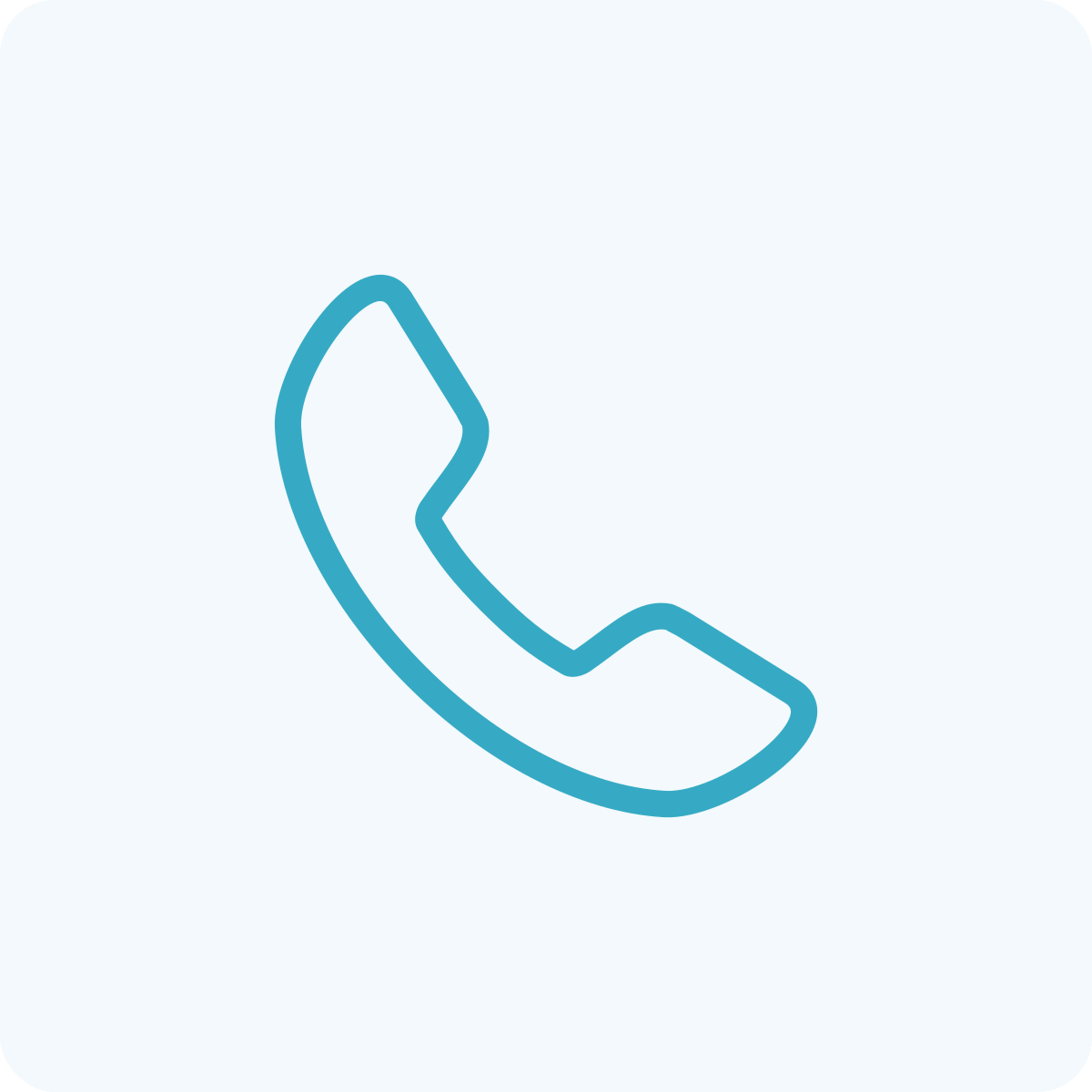 Icono de un teléfono en estilo minimalista y línea simple.